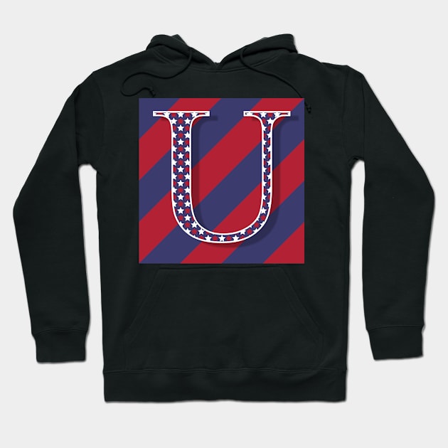 Old Glory Letter U Hoodie by ArtticArlo